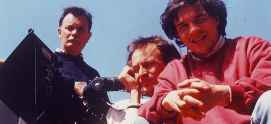 Félix Monti (ADF), Willy Benhisch y Andrés Mazzón (ADF) en el rodaje de La peste (1991).